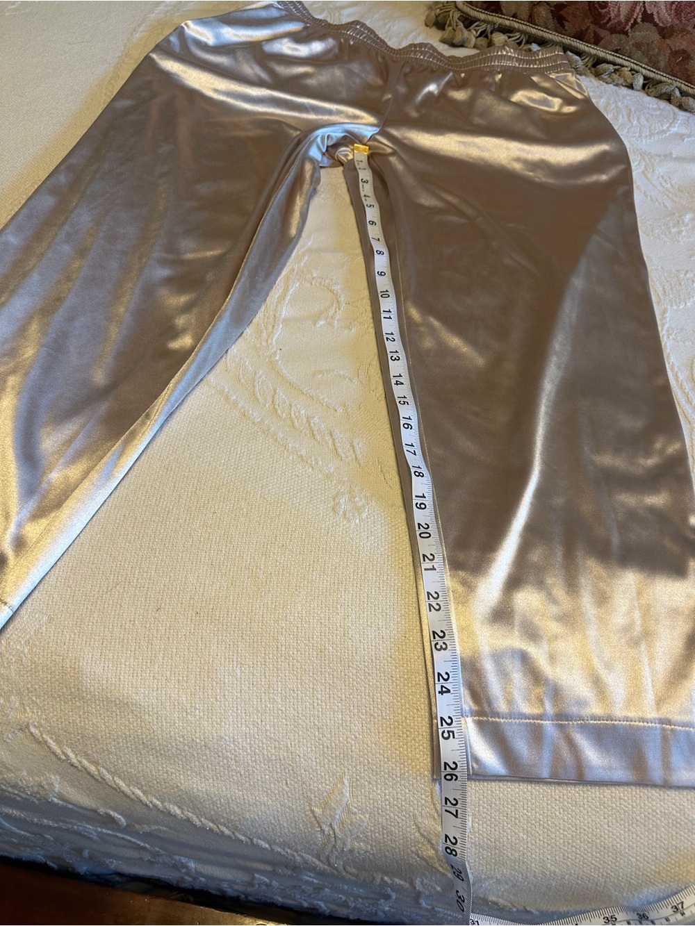 EUC Metallic Wide-Leg Lounge Pants - Silver Taupe So comfortable statement piece - Picture 4 of 9